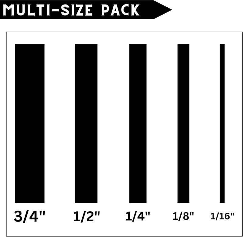 DOAY 5 Rolls Pinstripe Tape - Masking Tape 1/16", 1/8", 1/4", 1/2", 3/4" - Thin Painters Masking Automotive Tape for DIY, Car, Auto, Paint, Art, Tumblers (Black) - Image 5